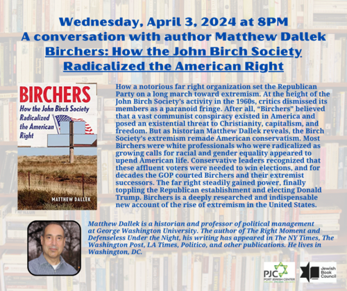 Banner Image for Book Club: Pre-Author Talk on Birchers (Virtual)